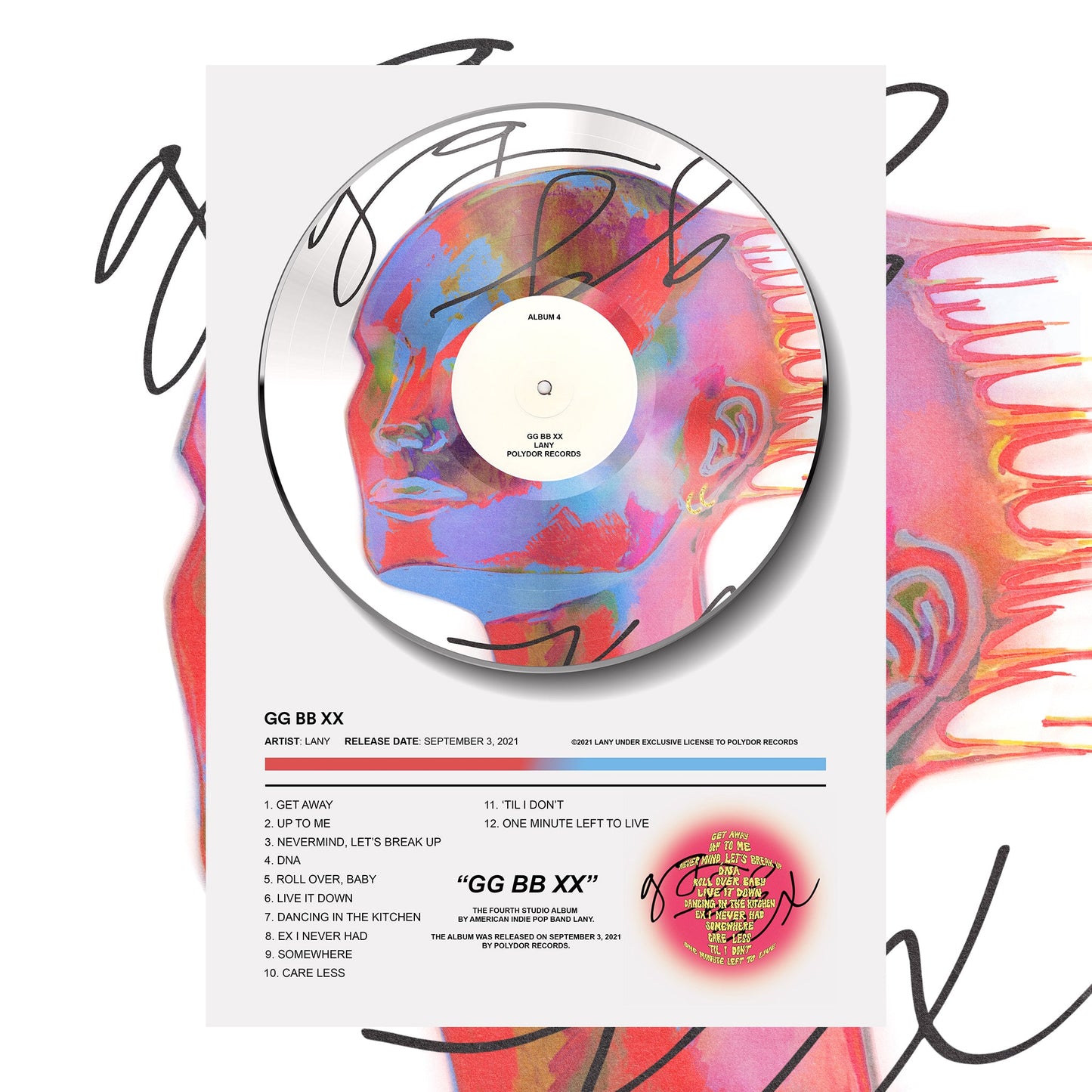 LANY GG BB XX Vinyl Poster - rsdesignstudio