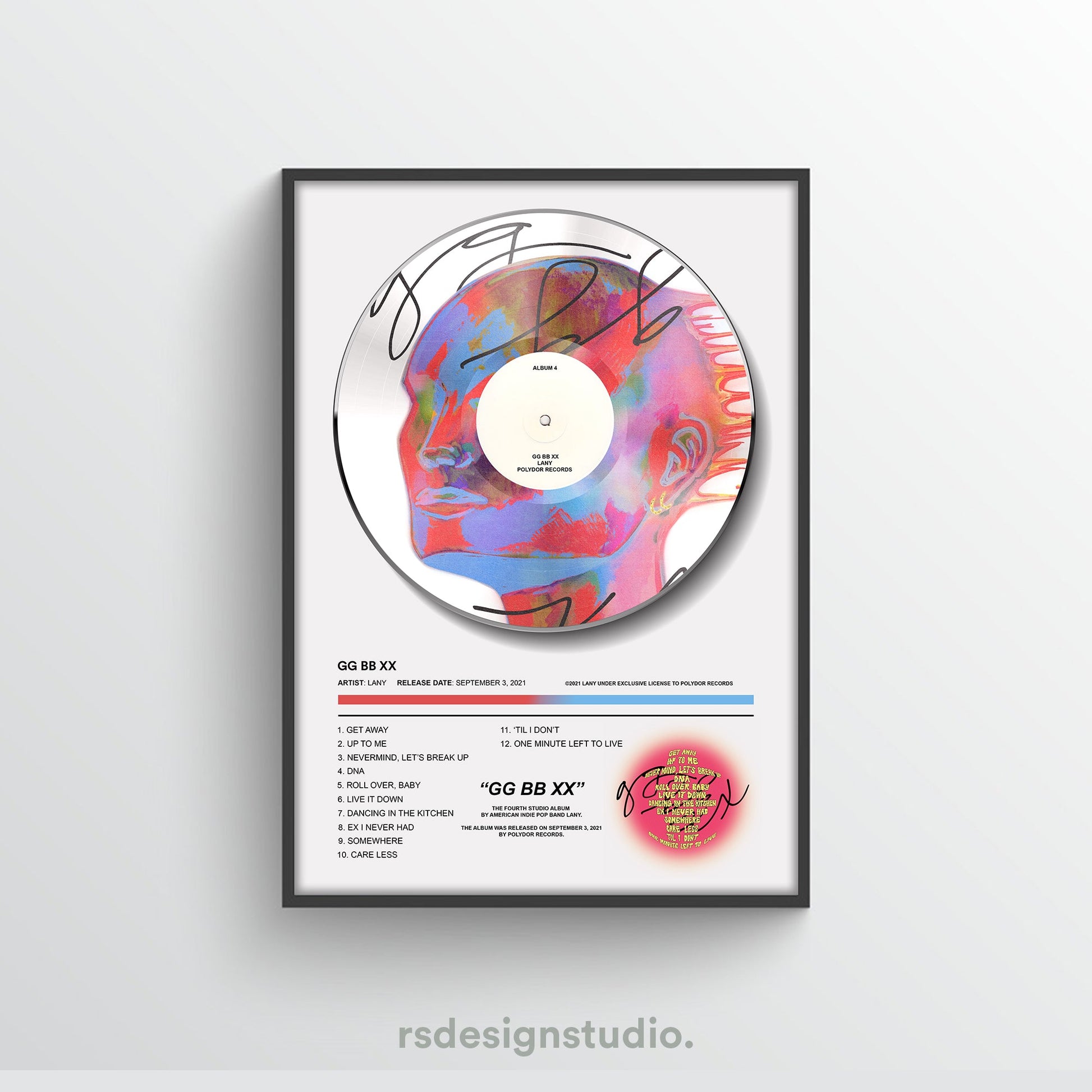 LANY GG BB XX Vinyl Poster - rsdesignstudio