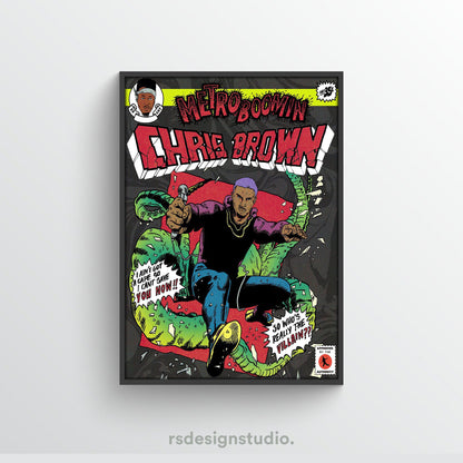 Metro Boomin HEROES & VILLAINS (Chris Brown) Poster