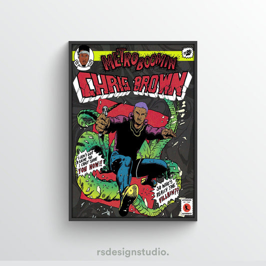 Metro Boomin HEROES & VILLAINS (Chris Brown) Poster